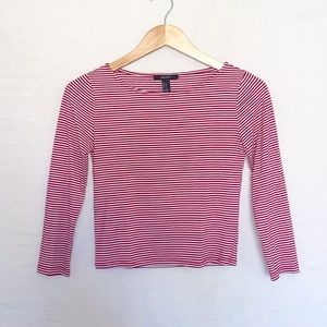 ❌SOLD❌F21 Candy Cane Red & White Striped Crop Top